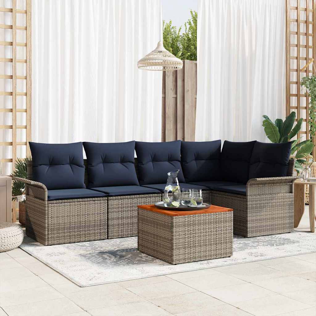 Tuinbankenset Met Opslag 6 Pcs Poly Rattan