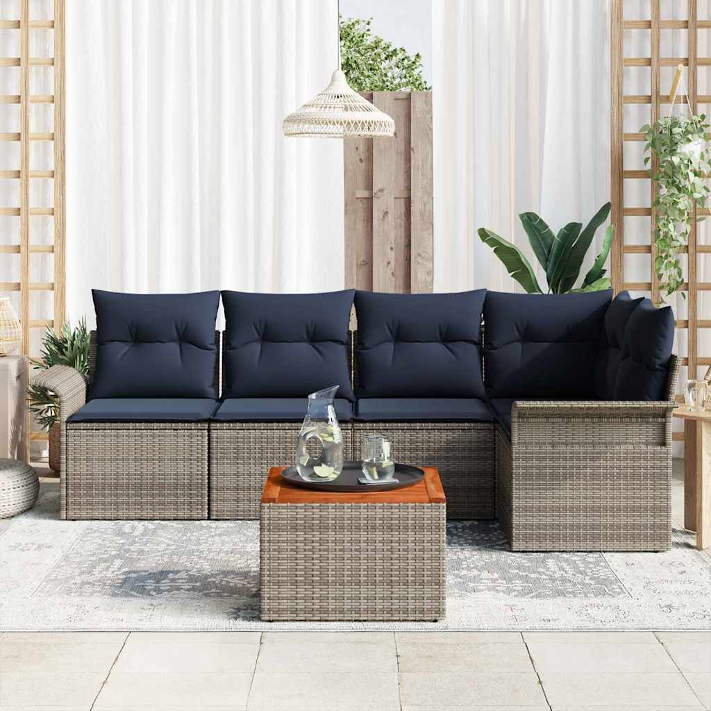 Tuinbankenset Met Opslag 6 Pcs Poly Rattan