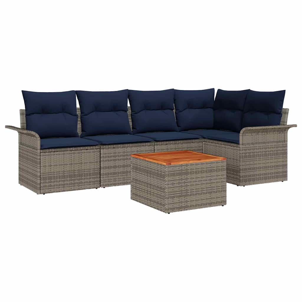 Tuinbankenset Met Opslag 6 Pcs Poly Rattan