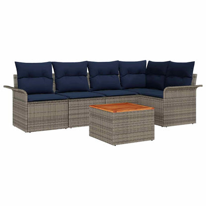 Tuinbankenset Met Opslag 6 Pcs Poly Rattan