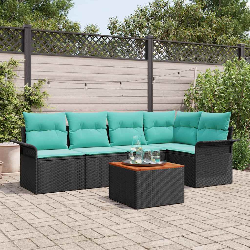 Tuinbankenset Met Opslag 6 Pcs Poly Rattan