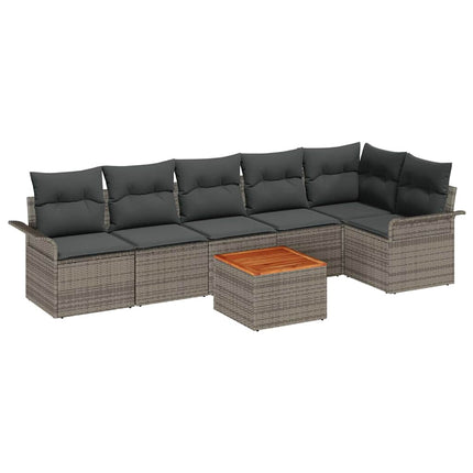 Tuinbankenset Met Opslag 7 Pcs Poly Rattan