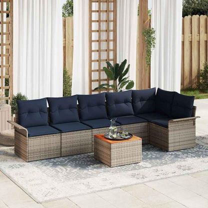 Tuinbankenset Met Opslag 7 Pcs Poly Rattan