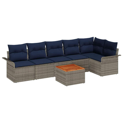 Tuinbankenset Met Opslag 7 Pcs Poly Rattan