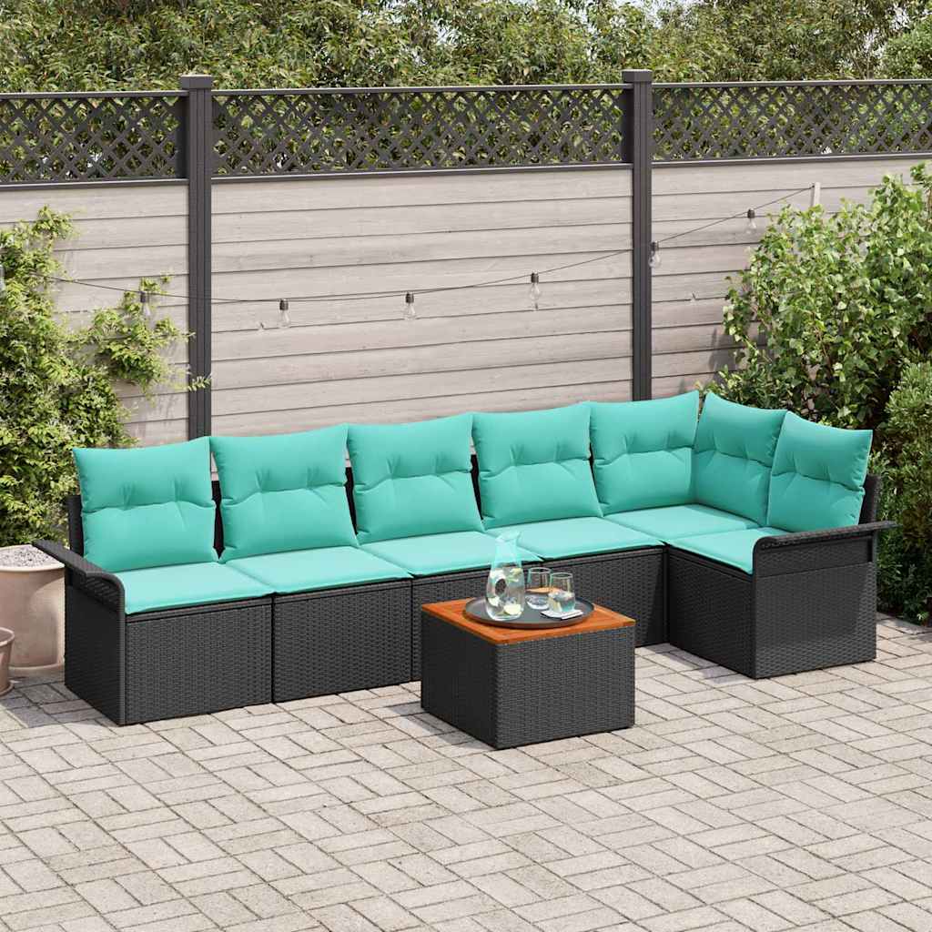 Tuinbankenset Met Opslag 7 Pcs Poly Rattan