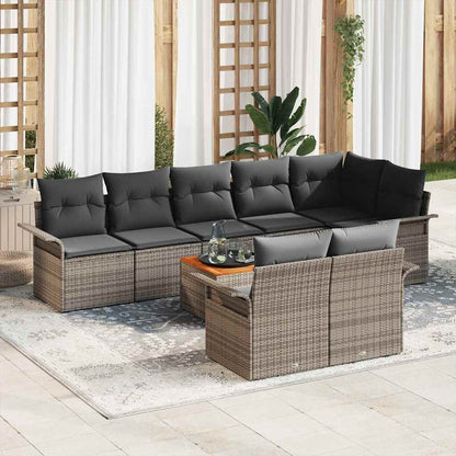 Tuinbankenset Met Opslag 9 Pcs En Crème Poly Rattan