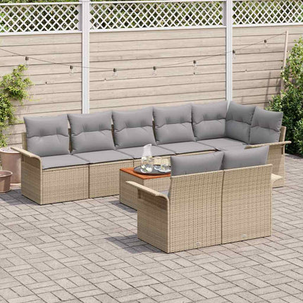 Tuinbankenset Met Opslag 9 Pcs En Licht Grijs Poly Rattan