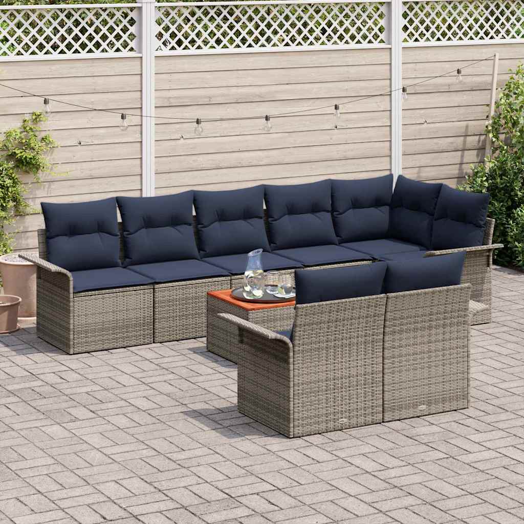 Tuinbankenset Met Opslag 9 Pcs Poly Rattan
