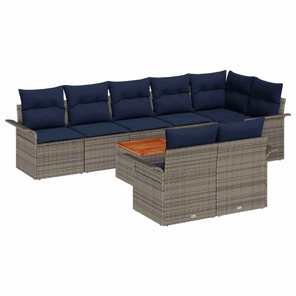 Tuinbankenset Met Opslag 9 Pcs Poly Rattan