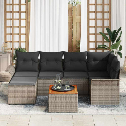 Tuinbankenset Met Opslag 7 Pcs Poly Rattan