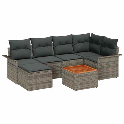 Tuinbankenset Met Opslag 7 Pcs Poly Rattan