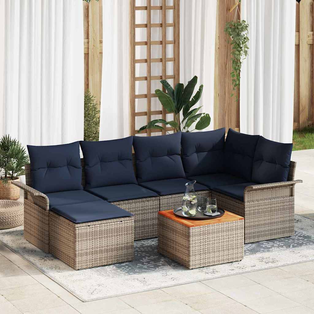 Tuinbankenset Met Opslag 7 Pcs Poly Rattan