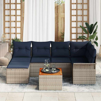 Tuinbankenset Met Opslag 7 Pcs Poly Rattan