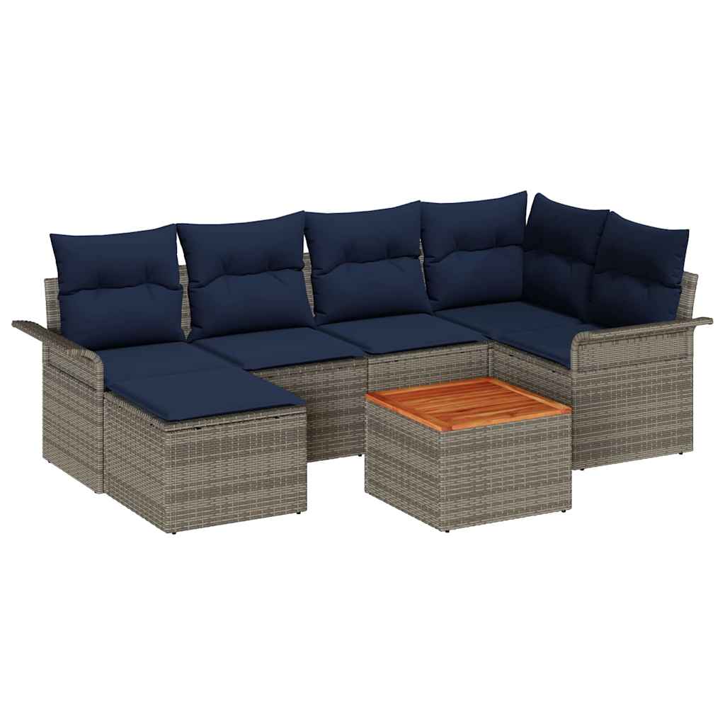 Tuinbankenset Met Opslag 7 Pcs Poly Rattan
