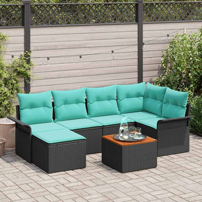Tuinbankenset Met Opslag 7 Pcs Poly Rattan