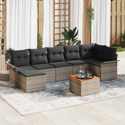 Tuinbankenset Met Opslag 8 Pcs En Crème Poly Rattan