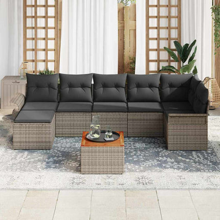 Tuinbankenset Met Opslag 8 Pcs Poly Rattan