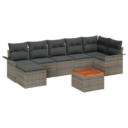 Tuinbankenset Met Opslag 8 Pcs Poly Rattan