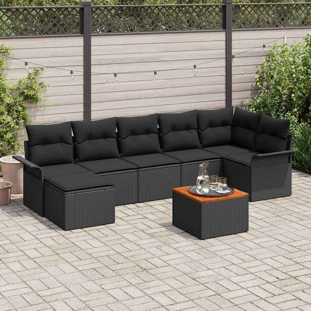 Tuinbankenset Met Opslag 8 Pcs En Crème Poly Rattan