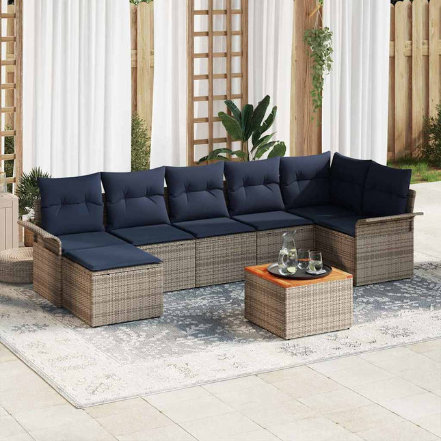 Tuinbankenset Met Opslag 8 Pcs Poly Rattan