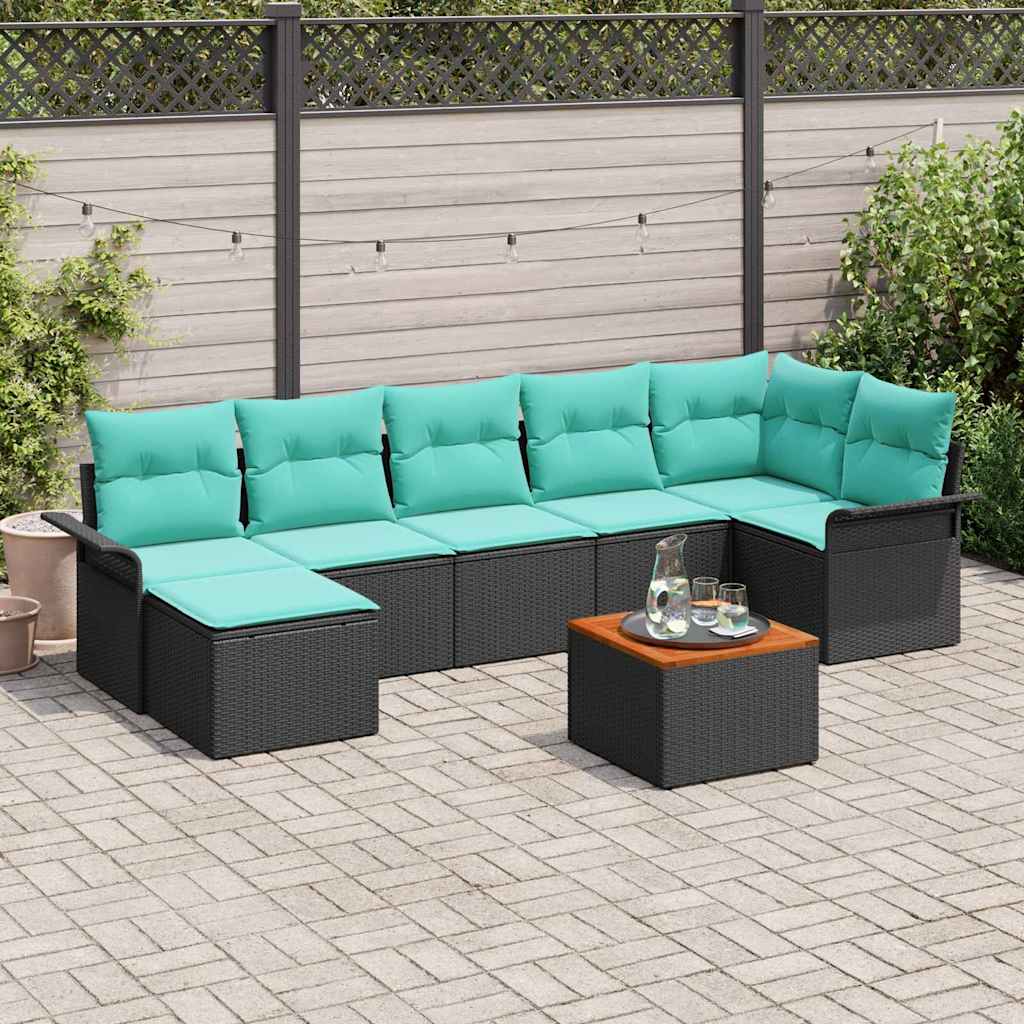 Tuinbankenset Met Opslag 8 Pcs Poly Rattan