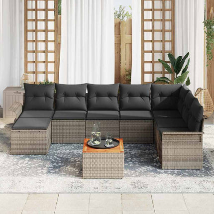 Tuinbankenset Met Opslag 9 Pcs Poly Rattan