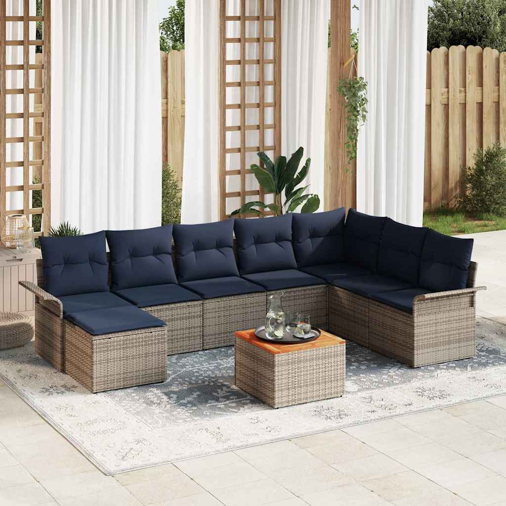 Tuinbankenset Met Opslag 9 Pcs Poly Rattan