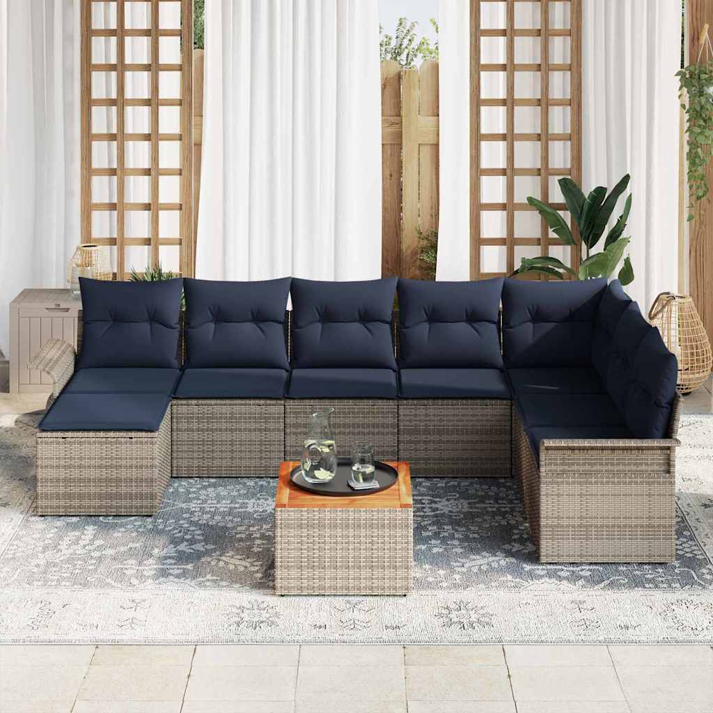 Tuinbankenset Met Opslag 9 Pcs Poly Rattan
