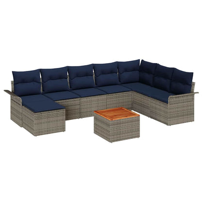 Tuinbankenset Met Opslag 9 Pcs Poly Rattan