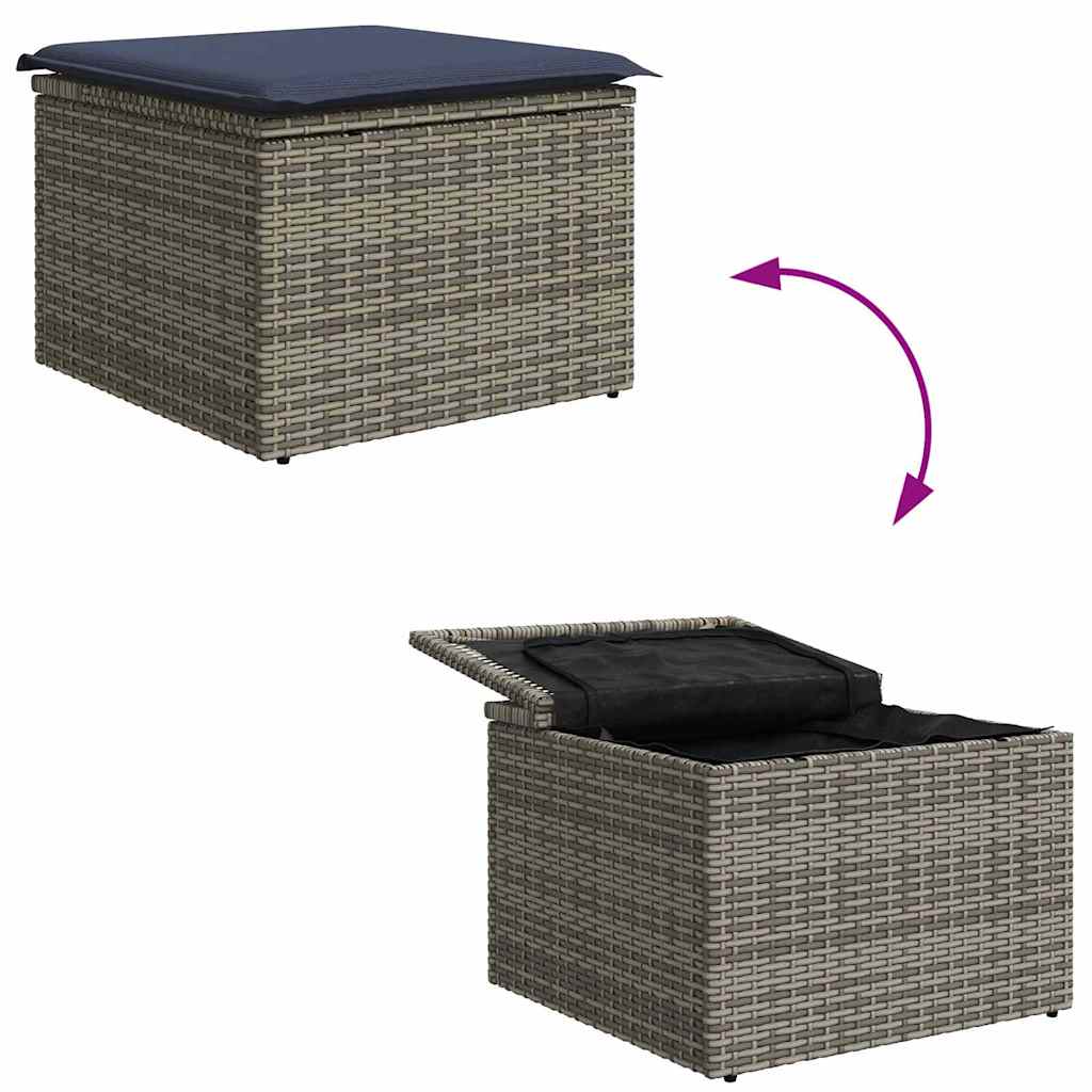 Tuinbankenset Met Opslag 9 Pcs Poly Rattan