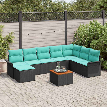 Tuinbankenset Met Opslag 9 Pcs Poly Rattan