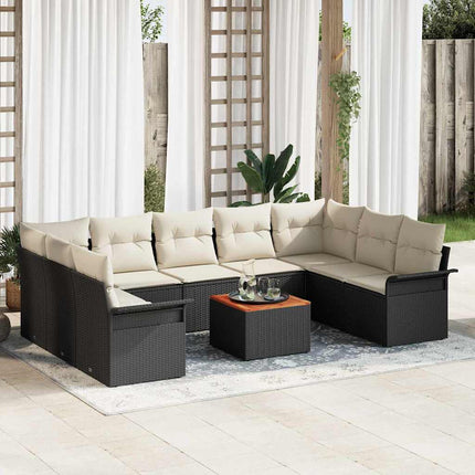 Tuinbankenset 10 Pcs En Licht Grijs Poly Rattan