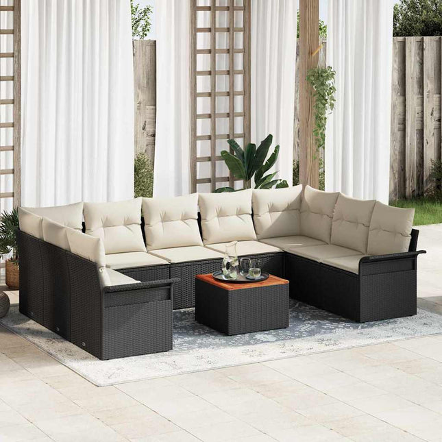 Tuinbankenset 10 Pcs En Licht Grijs Poly Rattan
