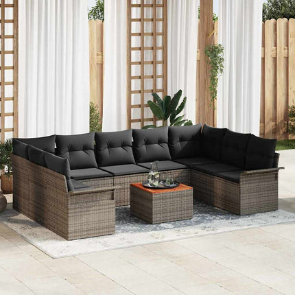 Tuinbankenset 10 Pcs En Licht Grijs Poly Rattan