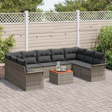Tuinbankenset Met Opslag 10 Pcs Poly Rattan