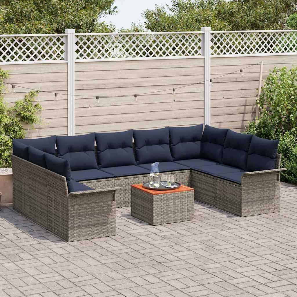 Tuinbankenset 10 Pcs Poly Rattan