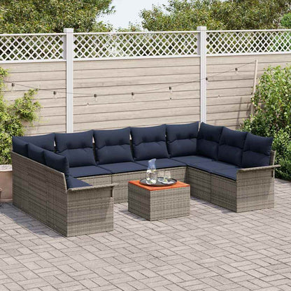 Tuinbankenset 10 Pcs Poly Rattan