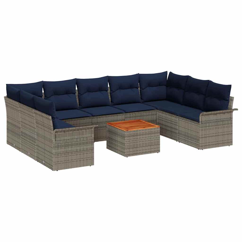 Tuinbankenset 10 Pcs Poly Rattan