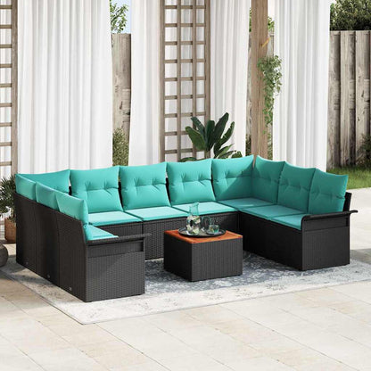 Tuinbankenset 10 Pcs Poly Rattan