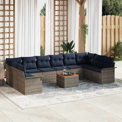 Tuinbankenset 11 Pcs Poly Rattan