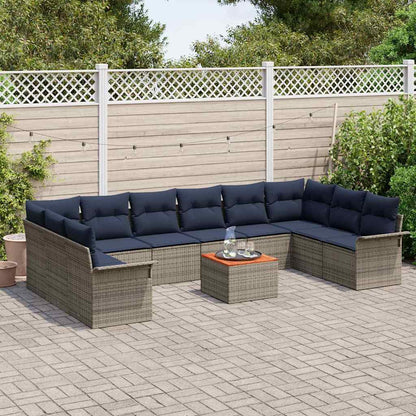 Tuinbankenset 11 Pcs Poly Rattan