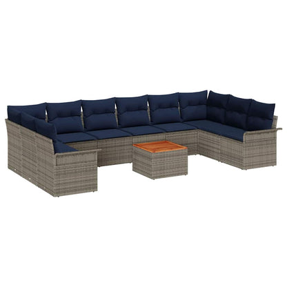 Tuinbankenset 11 Pcs Poly Rattan
