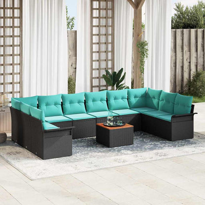 Tuinbankenset 11 Pcs Poly Rattan