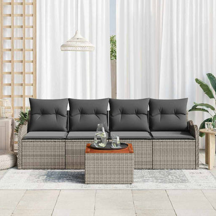 Tuinbankenset Met Opslag 5 Pcs Poly Rattan