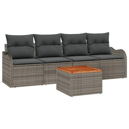 Tuinbankenset Met Opslag 5 Pcs Poly Rattan