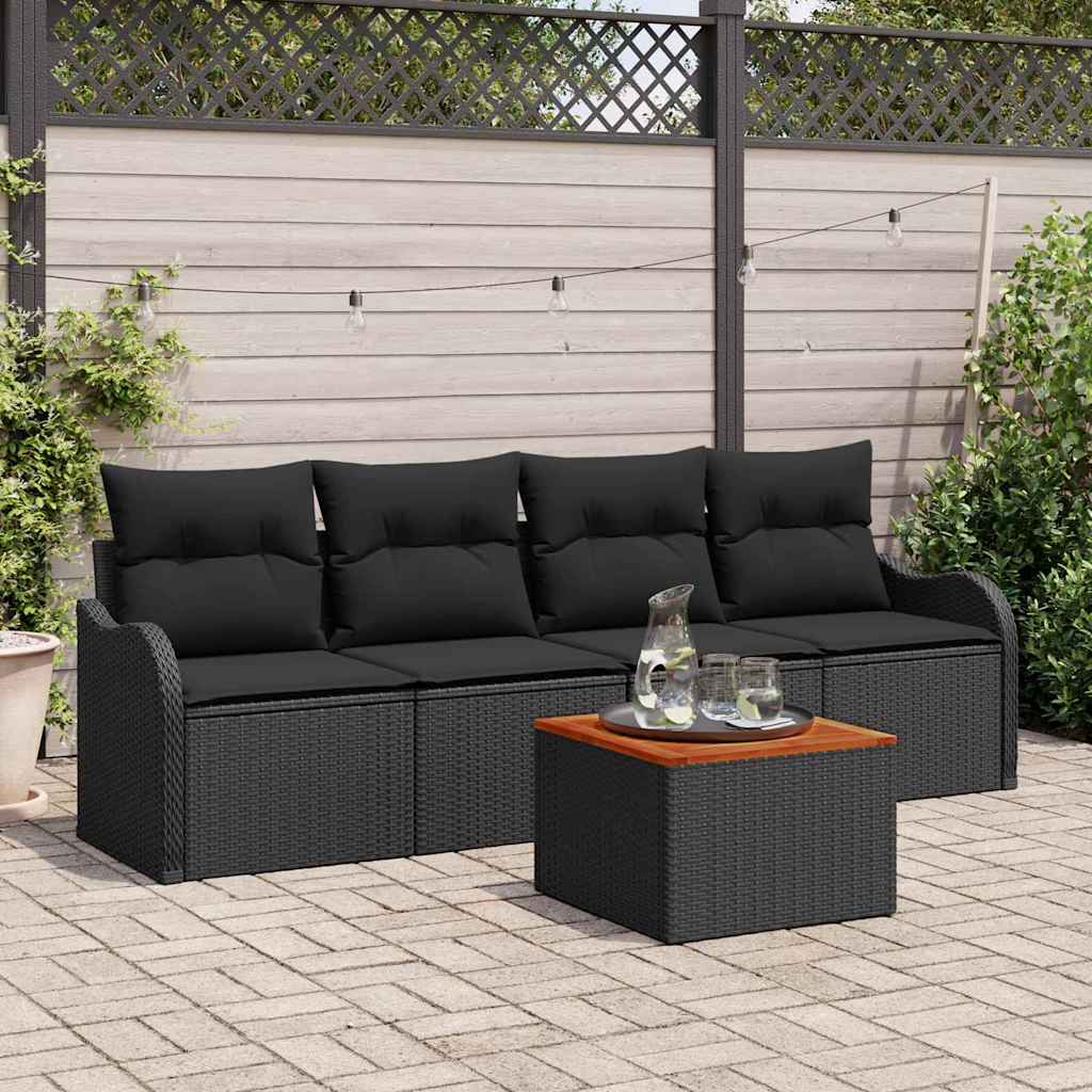 Tuinbankenset Met Opslag 5 Pcs En Crème Poly Rattan