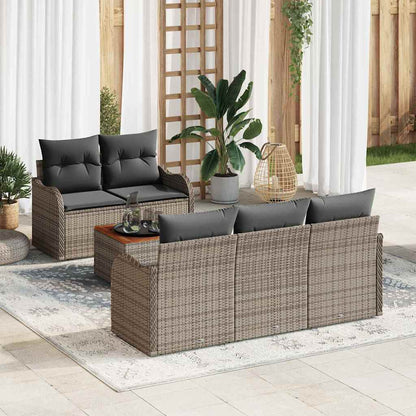 Tuinbankenset Met Opslag 6 Pcs En Crème Poly Rattan
