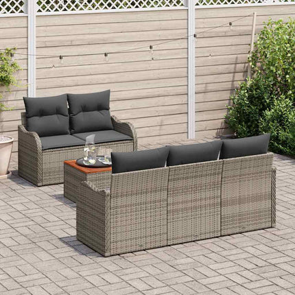 Tuinbankenset Met Opslag 6 Pcs Poly Rattan