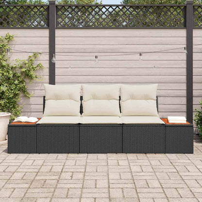 Tuin Sofa Set Met Opslag 3 Pcs En Crème Poly Riet