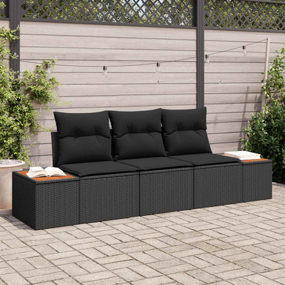 Tuin Sofa Set Met Opslag 3 Pcs En Crème Poly Riet